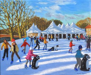 Matin lumineux, patinoire du palais de Hampton Court, Londres, 2018