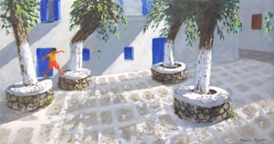 Quatre arbres, Mykonos Town, 2022 - Andrew Macara
