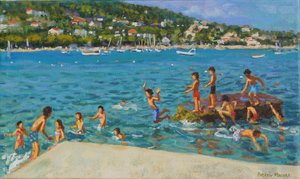 Sauter des rochers ; Cinque Terre, Positano, Italie, 2000 - Andrew Macara