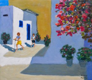 Enfants en scooter, Symi, Îles grecques, 2018