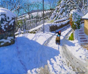 Luge à Wirksworth, Derbyshire, 2024 (huile sur toile)
