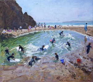 Jeunes surfeurs, Tenby, 2016