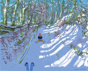 Peinture sur iPad, Luge, Windley Lane, Idridgehay, Belper, 2021, Impressions disponibles. - Andrew Macara