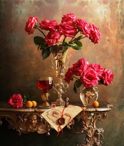 Nature morte classique aux roses