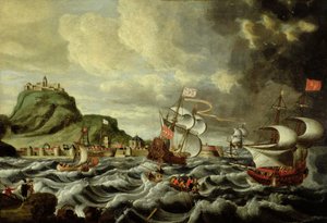 Scène de port, peut-être Gênes - Andries van Eertvelt