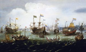 Le retour de la flotte néerlandaise, 1er mai - Andries van Eertvelt