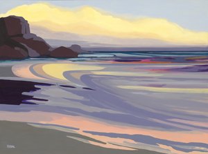 Lueur du coucher de soleil sur la côte
