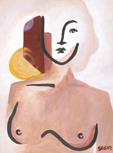 Femme sereine et abstraite