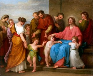 Jésus-Christ bénissant les enfants (laissez venir à moi les petits enfants)