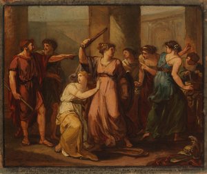 Ulysse découvre Achille caché parmi les filles du roi Lycomède - Angelica Kauffmann