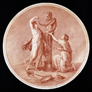 Nymphes ornant une statue de Pan, gravé par William Wynne Ryland, 1776