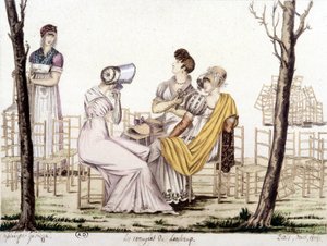 Les ennuyés de Lonchamp, mars 1806. Dessin de Garbizza - Angelo (after) Garbizza