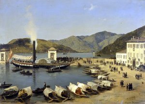 Le port de Côme (Como) - Angelo Inganni