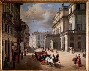 Vue de la place du Teatro alla Scala, Milan