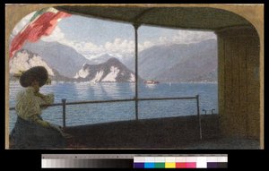 Un bateau sur le lac Majeur, 1915 - Angelo Morbelli