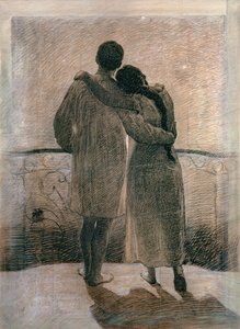 Jeune couple, panneau central du triptyque Rêve et Réalité, 1905