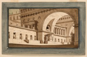 Décor de scène, extérieur du palais, salle sépulcrale