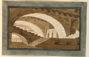 Décor de scène, intérieur du sous-sol du palais - Angelo Toselli