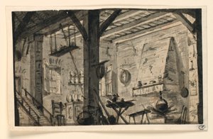 Décor de scène, cuisine - Angelo Toselli
