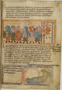 Cotton Claudius B. IV, f.59 Le Pharaon fait pendre son chef boulanger
