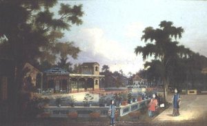 Jardin chinois avec trois dames - Anglo Chinese School