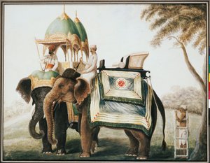 Éléphants avec leur cornac, vers 1815