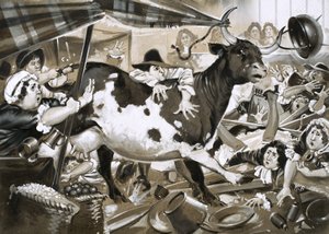 Une vache s