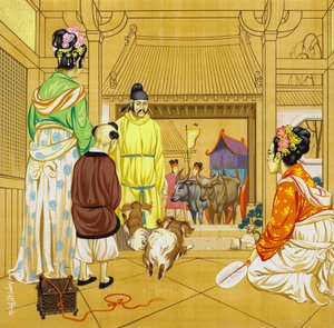 Maison chinoise au 13e siècle (gouache sur papier) - Angus McBride