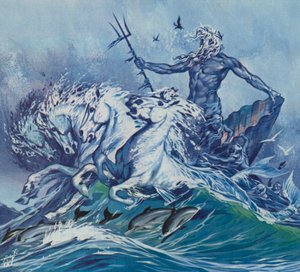 Hippocamps (colour litho)