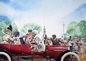 Déclenchement de la Première Guerre mondiale, illustration tirée de "Great Events in World History" (gouache sur papier)