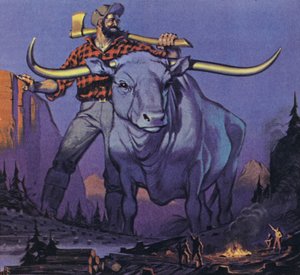 Paul Bunyan et Babe (lithographie couleur)