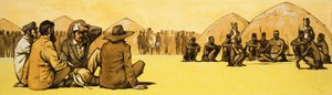 Les pionniers négocient avec les chefs de tribus en Afrique - Angus McBride