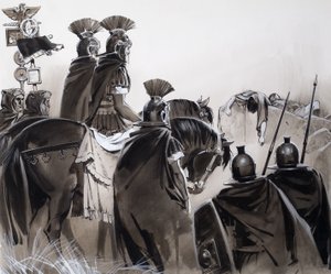 Soldats romains après une bataille (gouache sur papier) - Angus McBride