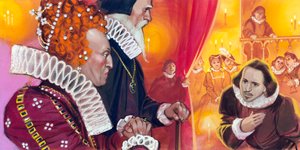 Shakespeare présenté à la reine Elizabeth I - Angus McBride