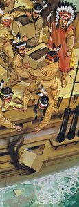 La Boston Tea Party (lithographie couleur) - Angus McBride