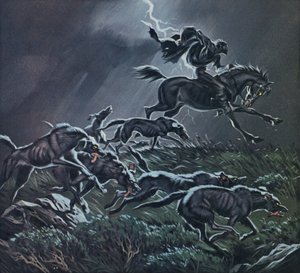 La chasse sauvage (lithographie couleur)