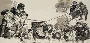 Chasse aux sorcières (gouache sur papier) - Angus McBride