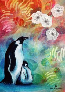 La famille des pingouins en fleurs