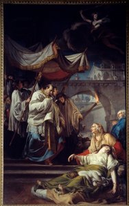 Borromée communiquant avec les pestiférés. Saint Charles Borromée (Carlo Borromeo)
