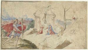 Scène mythologique (Énée fuyant Troie ?) - Aniello Redita