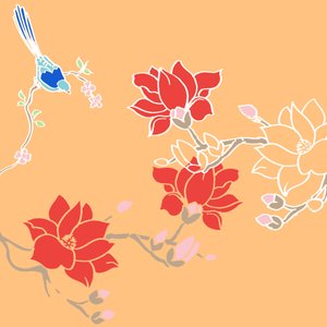 Oiseaux en fleurs