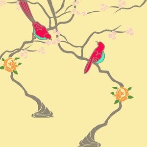 Oiseaux en fleurs