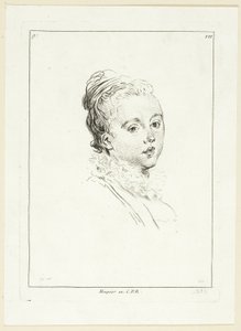 Tête de femme (tournée vers la gauche)