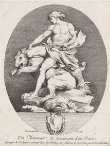 Un chasseur attrapant un ours, 1737