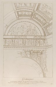 Grotesques : détail des reliefs en stuc décorant le Colisée à Rome, vers 1729