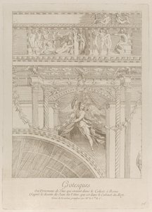 Grotesques : détail des reliefs en stuc décorant le Colisée à Rome, avec une aile... - Anne Claude Philippe de Caylus