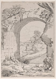 Paysage avec pont, 18ème siècle - Anne Claude Philippe de Caylus
