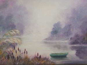 Barque sur le lac Misty - Annette Armitage