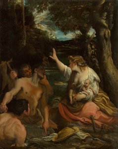 Latone et les paysans lyciens Latone protégeant ses enfants, 1585 - Annibale Carracci