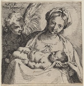 Madone et enfant avec un ange